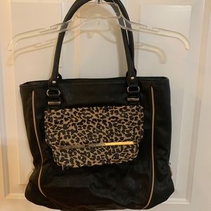 Black and leopard Steve Madden purse